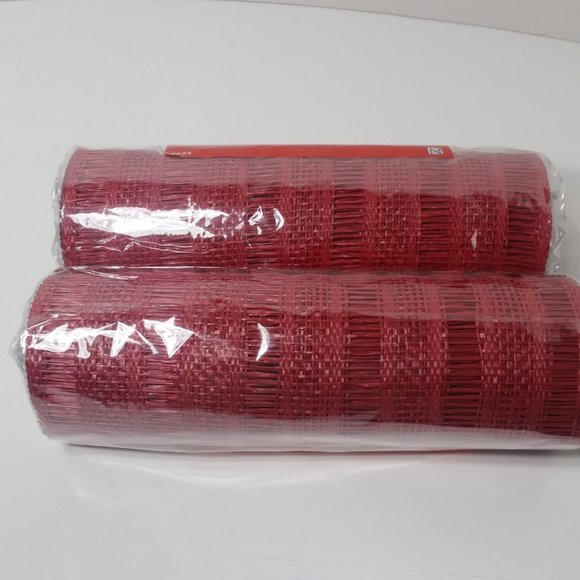 2 Rolls Deco Mesh Wreath Making Crafts Deep Red - Picture 2 of 4